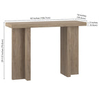 Tavolo Console Rettangolare Largo 42 Pollici — Stile a Doppia Colonna, Finitura Effetto Legno