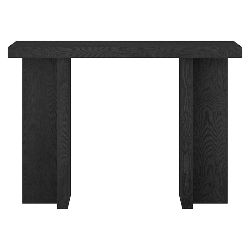 Tavolo Console Rettangolare Largo 42 Pollici — Stile a Doppia Colonna, Finitura Effetto Legno