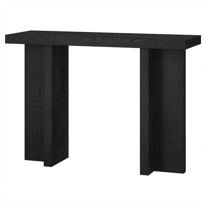 Tavolo Console Rettangolare Largo 42 Pollici — Stile a Doppia Colonna, Finitura Effetto Legno