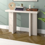 Tavolo Console Rettangolare Largo 42 Pollici — Stile a Doppia Colonna, Finitura Effetto Legno