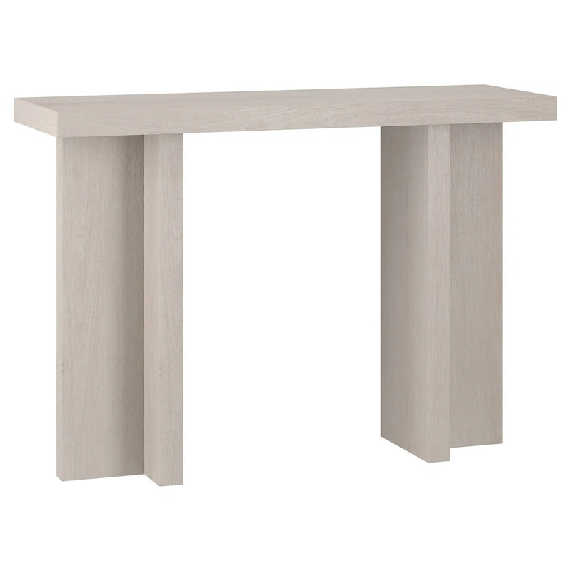 Tavolo Console Rettangolare Largo 42 Pollici — Stile a Doppia Colonna, Finitura Effetto Legno