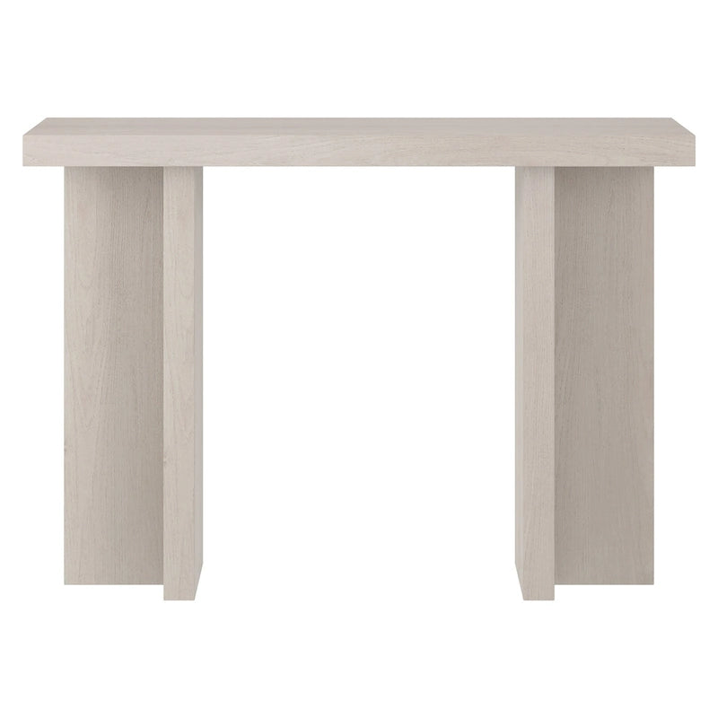 Tavolo Console Rettangolare Largo 42 Pollici — Stile a Doppia Colonna, Finitura Effetto Legno
