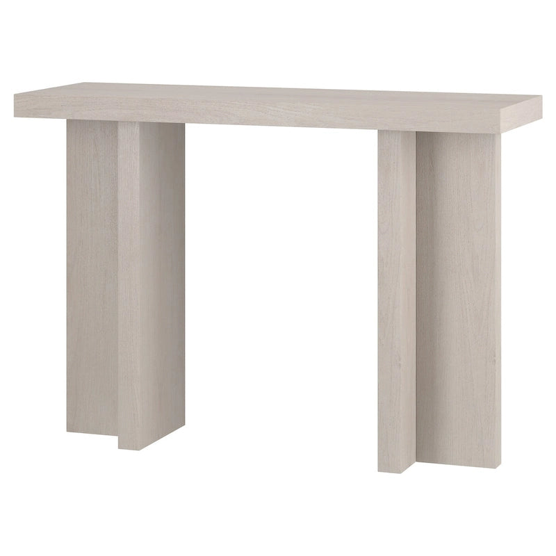 Tavolo Console Rettangolare Largo 42 Pollici — Stile a Doppia Colonna, Finitura Effetto Legno
