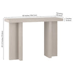 Tavolo Console Rettangolare Largo 42 Pollici — Stile a Doppia Colonna, Finitura Effetto Legno