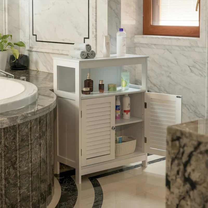 Mobile bagno con lavabo moderno bianco in legno